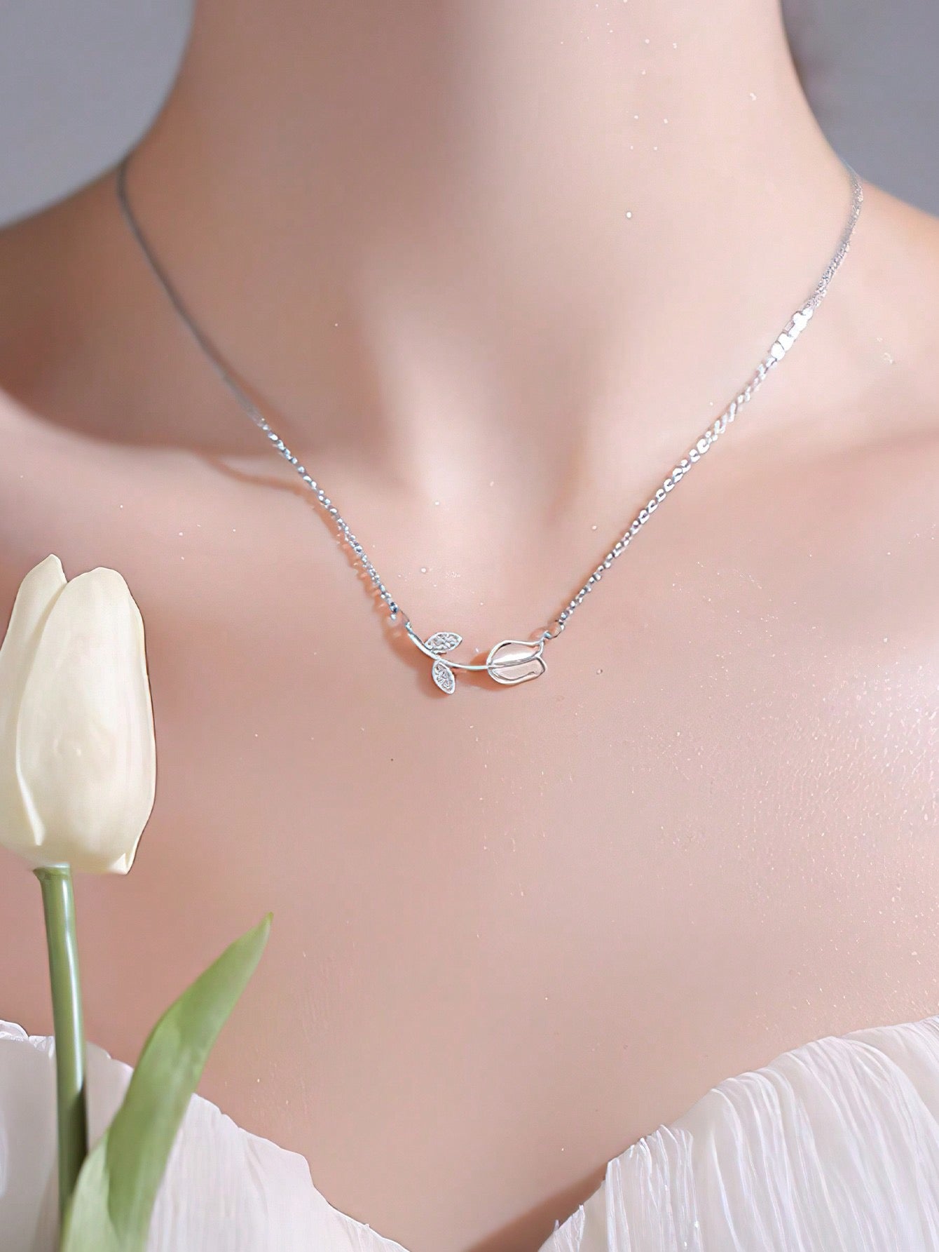 سلسلة فضة إيطالي توليب يديت 💝