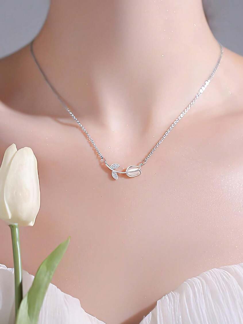 سلسلة فضة إيطالي توليب يديت 💝