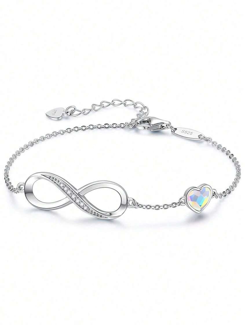 ♾️ سوار قلب × لانهاية من فضة 925 ♾️💖