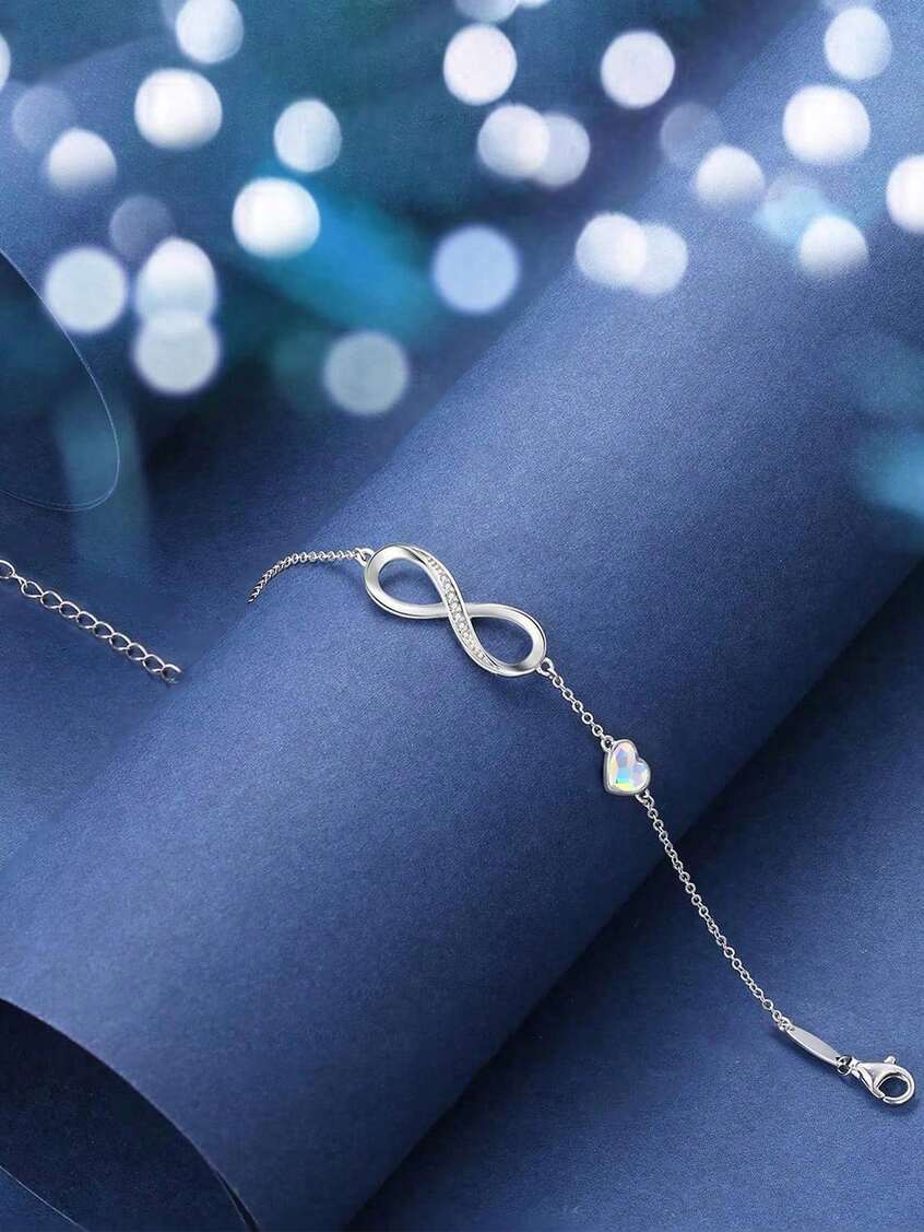 ♾️ سوار قلب × لانهاية من فضة 925 ♾️💖