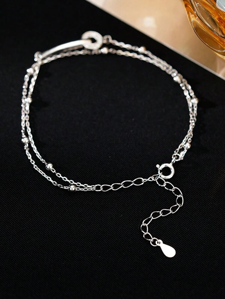 ✨🔗 انسيال فضة S925 بدزاين دائرتين فوق بعض